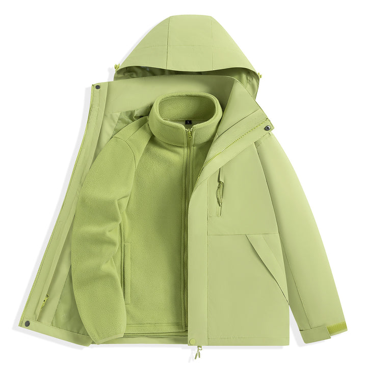 Herren zweilagiger Outdoorparka mit herausnehmbarer Fleece-Innenjacke und Kapuze Drune