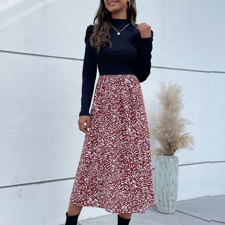 Damen Elegante und verspielte Maxi-Rock mit floralem Muster Drune