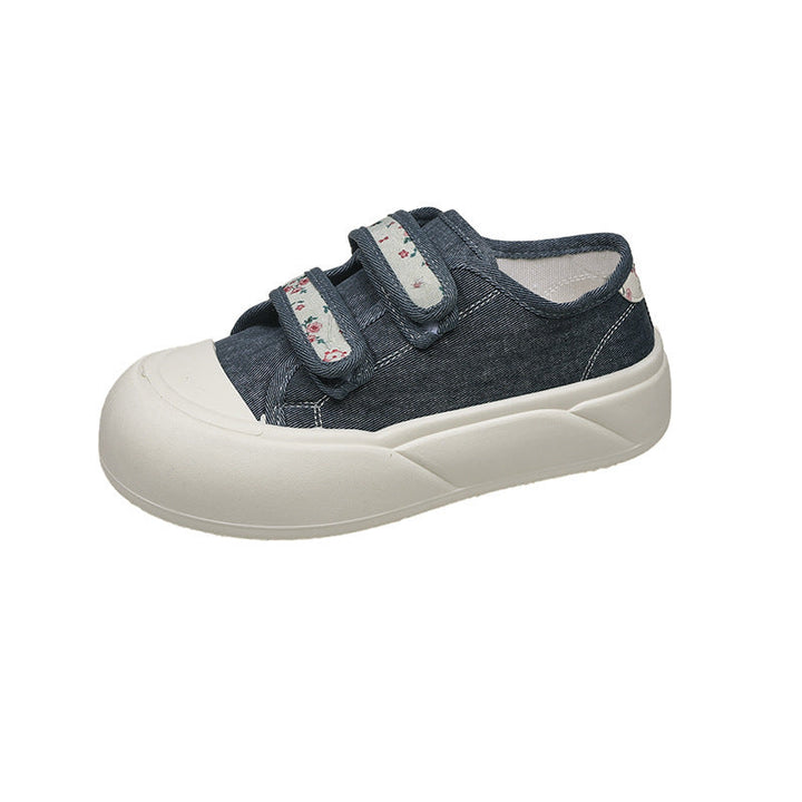 Damen Sneakers mit doppeltem Klettverschluss und floralen Details Drune