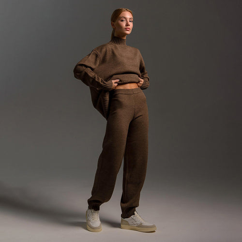 Damen Steckpullover und lässige Freizeithose Set Drune