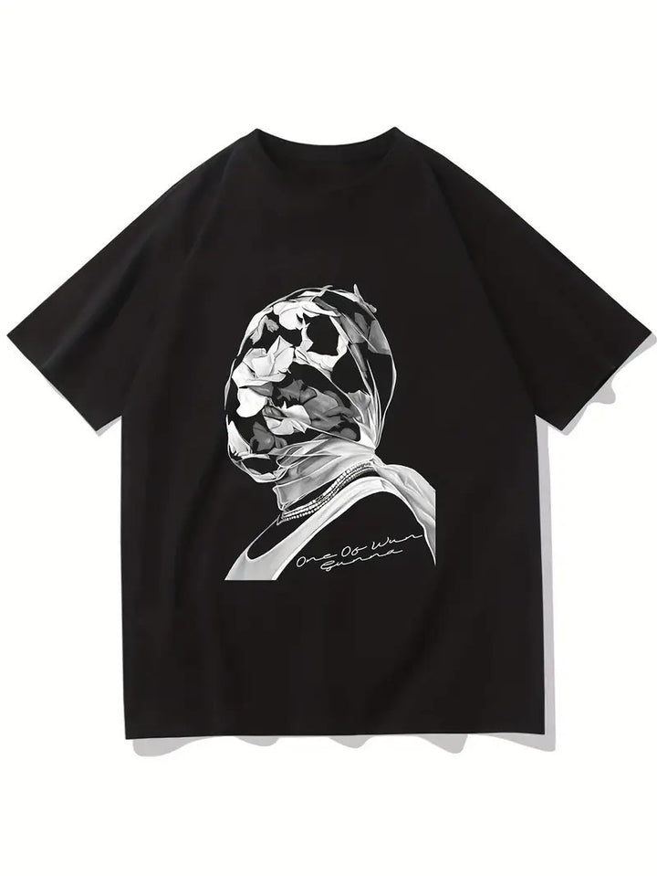Damen T-Shirt mit künstlerischem Floral-Motiv und lässigem Schnitt Drune