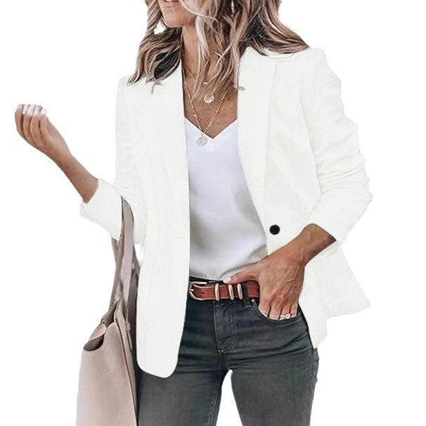 Damen Taillierter Blazer mit geschliffenem Revers, leichter Schulterpolsterung und Ein-Knopf-Verschluss Drune