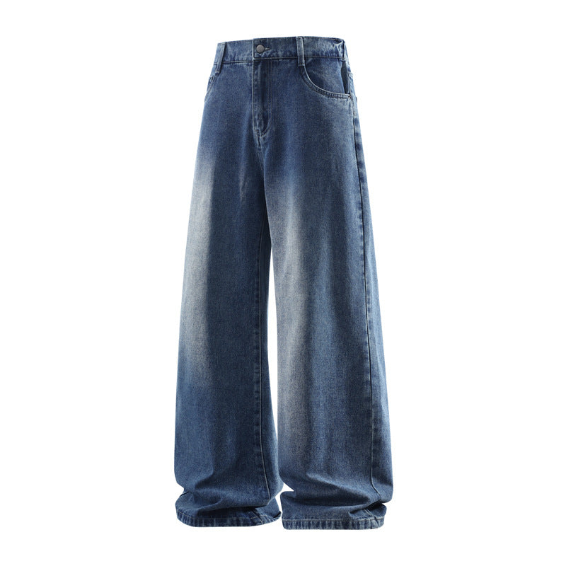 Damen Weite Baggy-Jeans mit hoher Taille, extra weitem Bein und Vintage-Waschung Drune