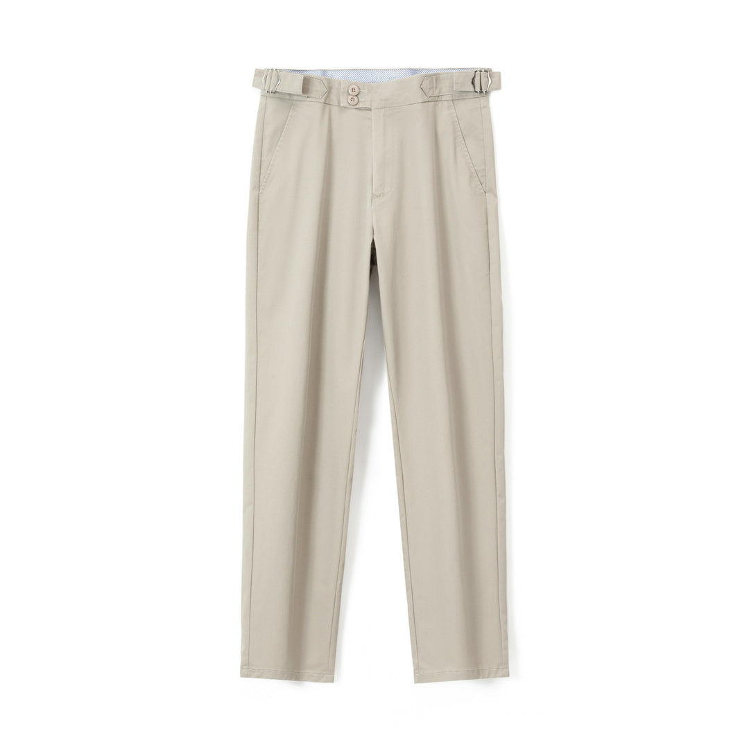 Herren Konische Chinohose mit seitlichen Taillenverstellern & schlanker Bundfalte Drune