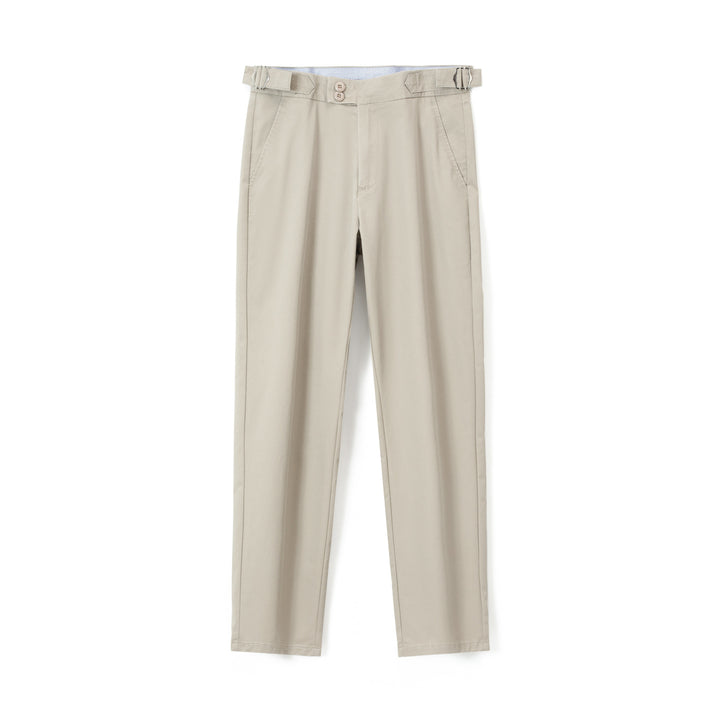 Herren Konische Chinohose mit seitlichen Taillenverstellern & schlanker Bundfalte Drune