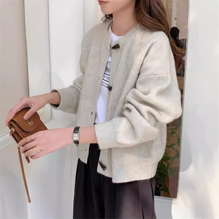 Damen Strickjacke mit eleganten Knopfdetails Drune