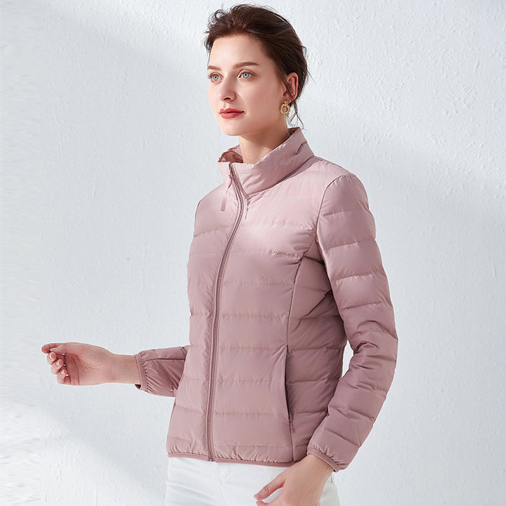 Damen Leichte gesteppte Kurzjacke mit Stehkragen und tailliertem Schnitt Drune