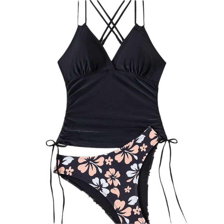 Damen Tankini-Oberteil mit verstellbaren Trägern und seitlichen Raffungselementen Drune