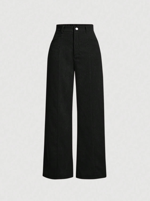 Damen weite High-Waist-Hosen Drune