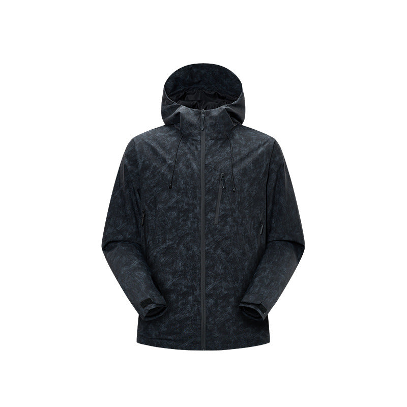 Herren Wasserdichte atmungsaktive Outdoor-Softshelljacke mit getapten Nähten und Kapuze Drune