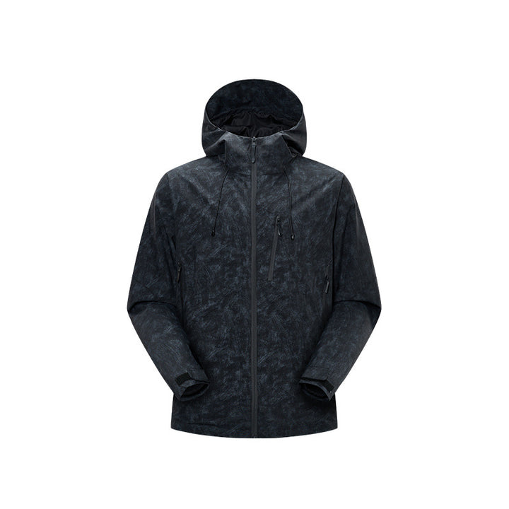 Herren Wasserdichte atmungsaktive Outdoor-Softshelljacke mit getapten Nähten und Kapuze Drune