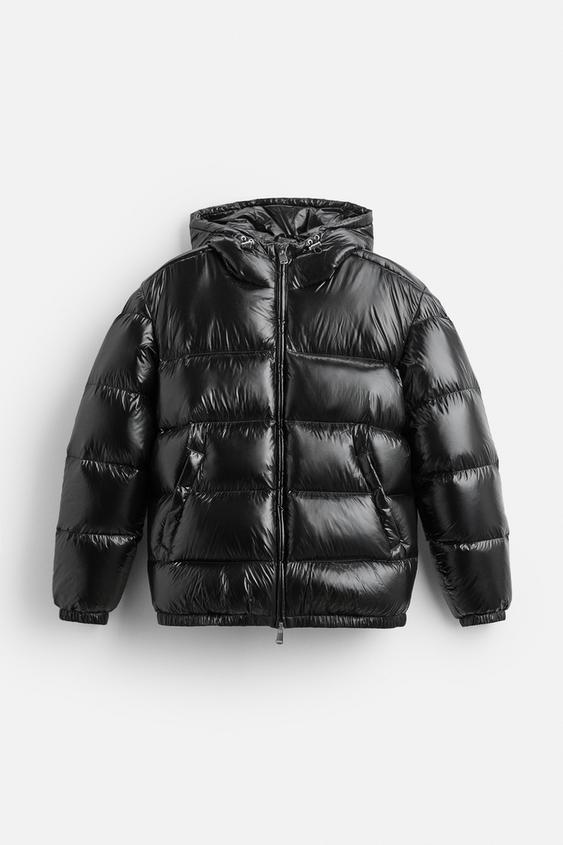 Damen nan glänzende Steppjacke mit Kapuze wattierter Thermofüllung und geradem Komfortschnitt Drune