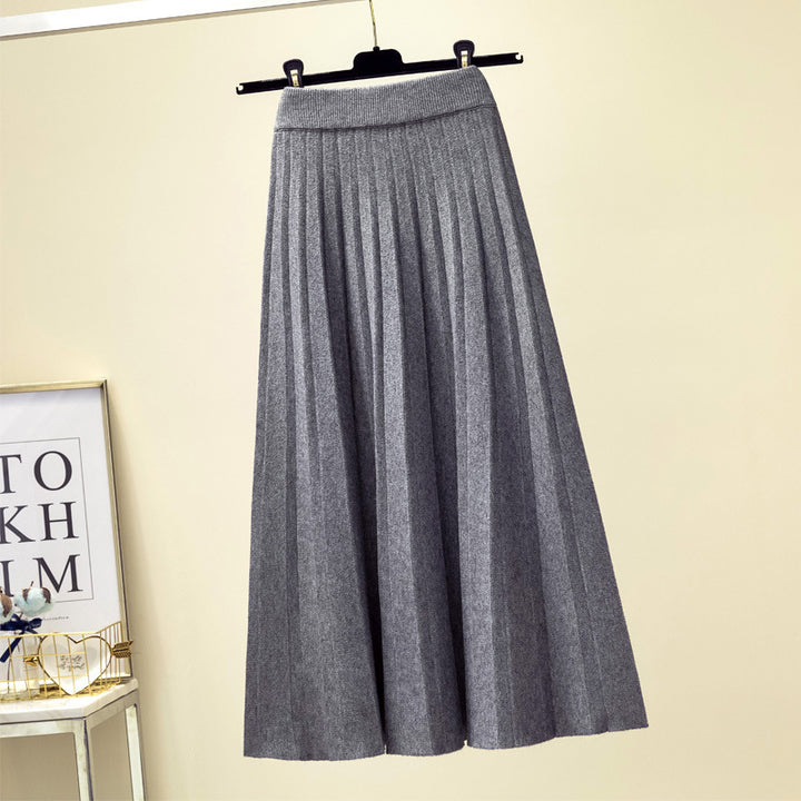 Damen Plissee Midirock Drune