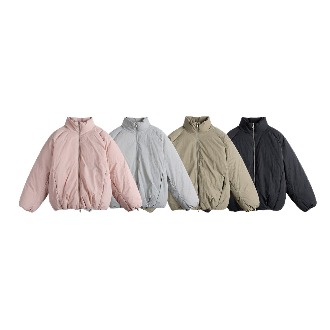 Unisex Oversize Steppjacke mit hohem Stehkragen und Zweiwege-Reißverschluss Drune