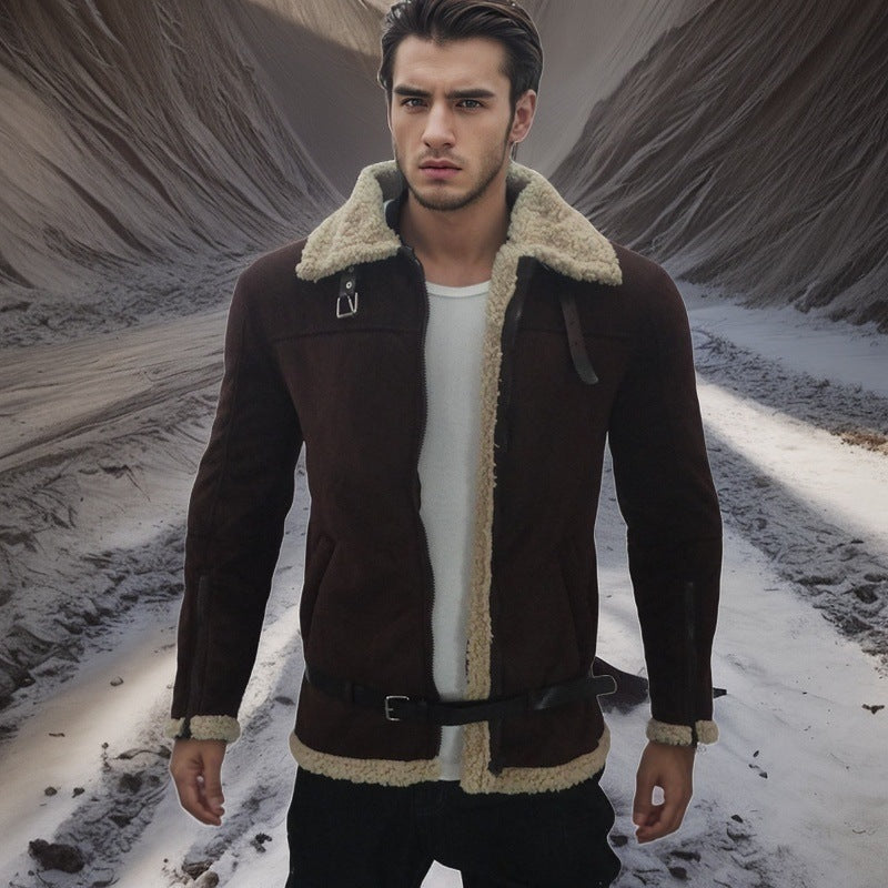 Herren luxuriöse Lammfelljacke Drune