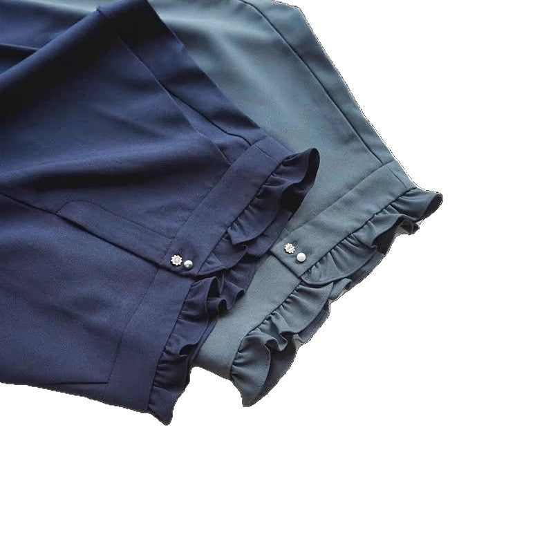 Damen Elegante Bluse mit Rüschendetails Drune