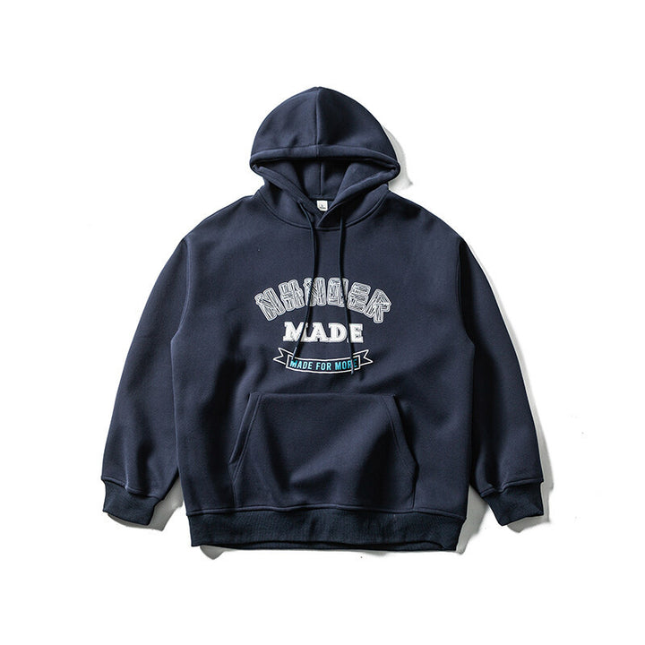 Unisex Kapuzenpullover im Oversize-College-Look mit Kängurutasche Drune
