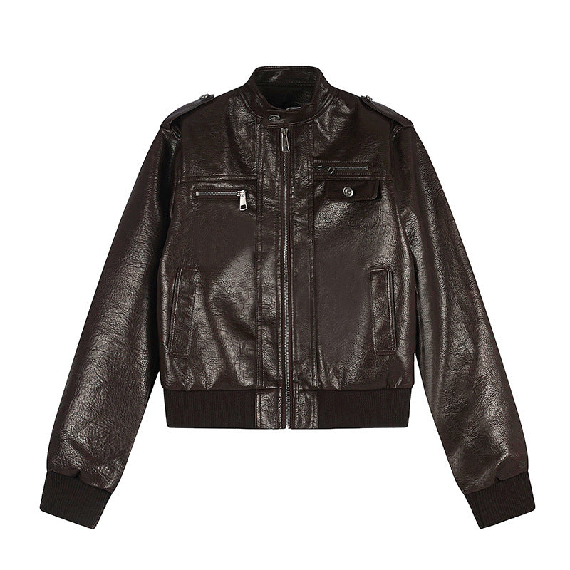 Herren Lederoptik-Bomberjacke Drune
