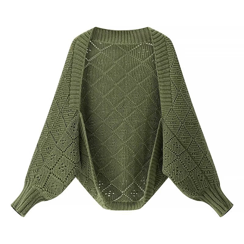 Damen gemütlicher Strickpullover im modernen Rautenmuster Drune