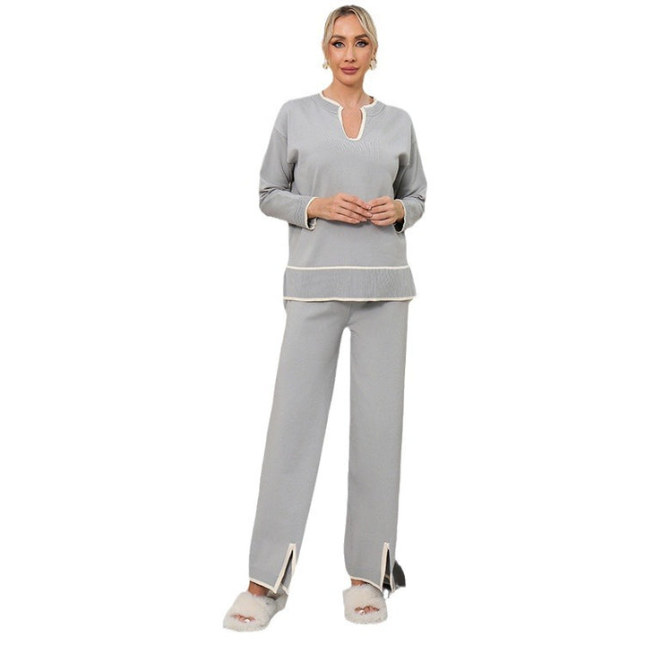 Damen Freizeit-Loungewear-Set mit seitlichen Schlitzen und eleganten Details Drune