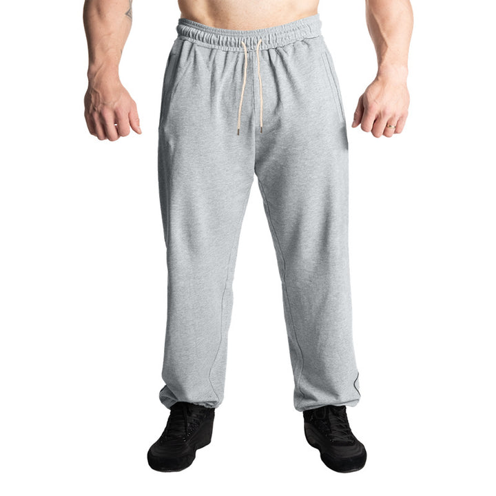 Herren nan weite Freizeit-Jogginghose mit elastischem Tunnelzugbund, dezentem Seitenstreifen und tiefen Eingrifftaschen Drune