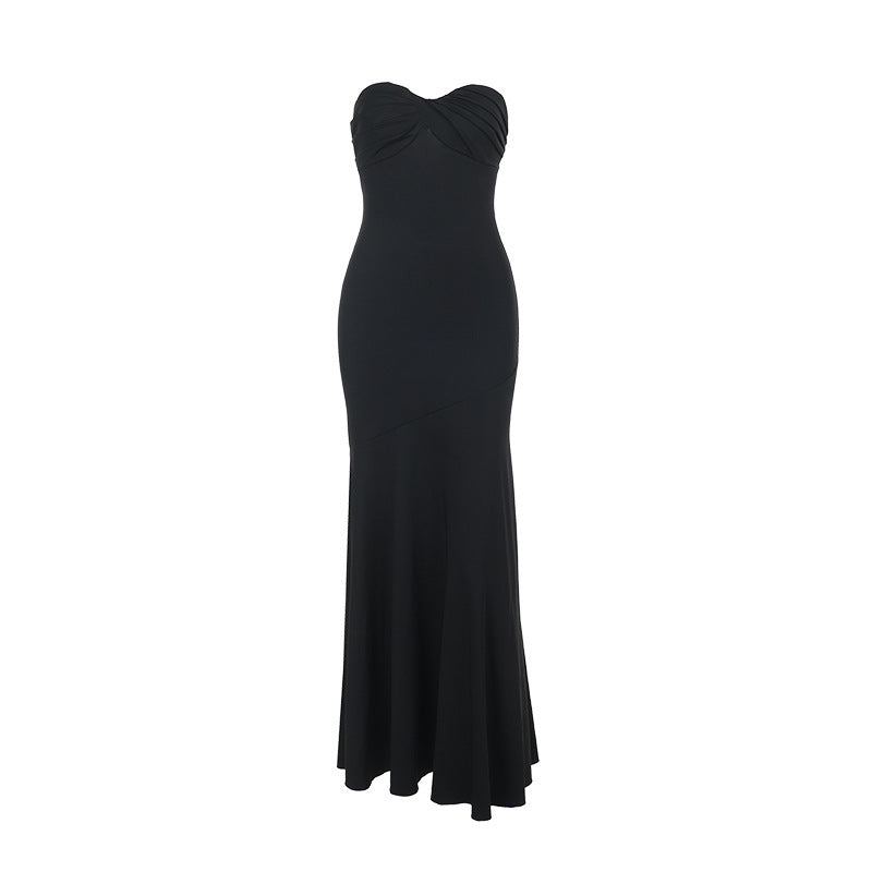 Damen Elegantes trägerloses Maxikleid mit fließendem Schnitt und kurvenbetontem Design Drune