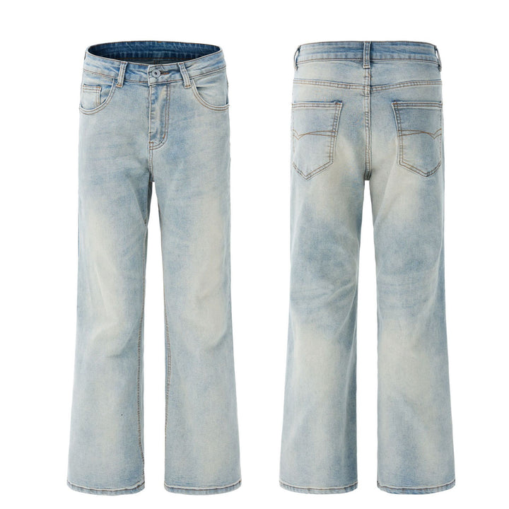 Damen Bodenlange Flared-Denim-Jeans mit extra weitem Bein und niedriger Bundlinie Drune