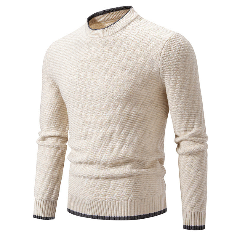 Herren modischer Strickpullover mit strukturiertem Rippmuster Drune