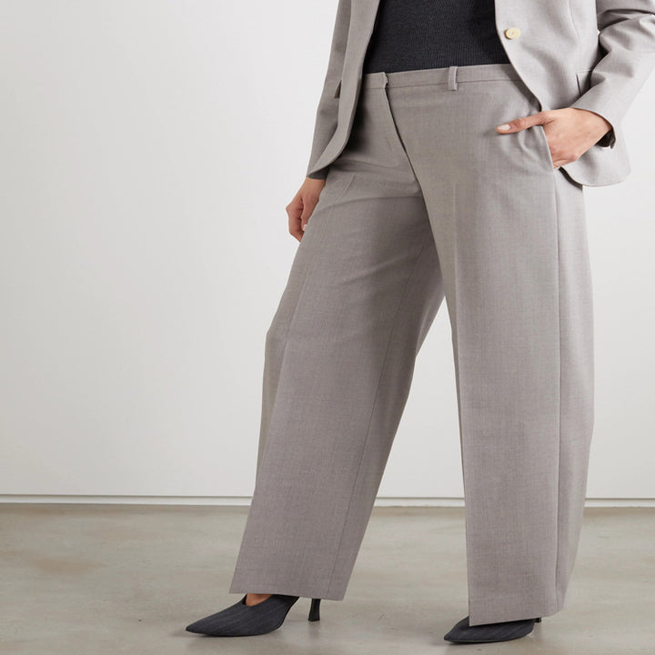 Damen Maßgeschneiderter Hosenanzug mit weitem Bein und einreihigem Blazer Drune