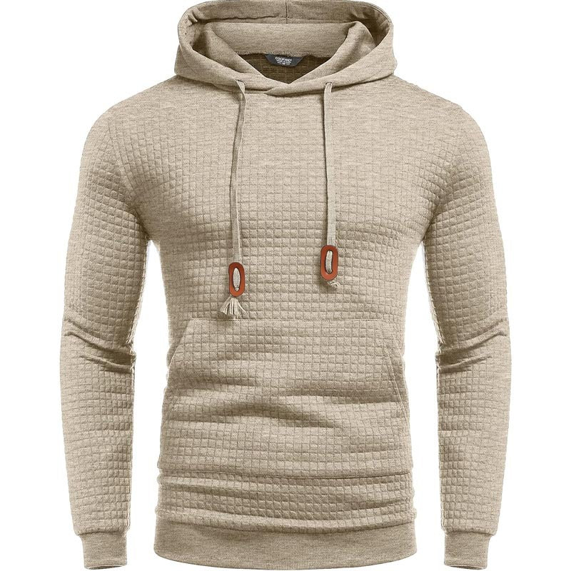 Herren Gepolsterter Steppmuster-Hoodie mit Kapuze und Kordelzug Drune