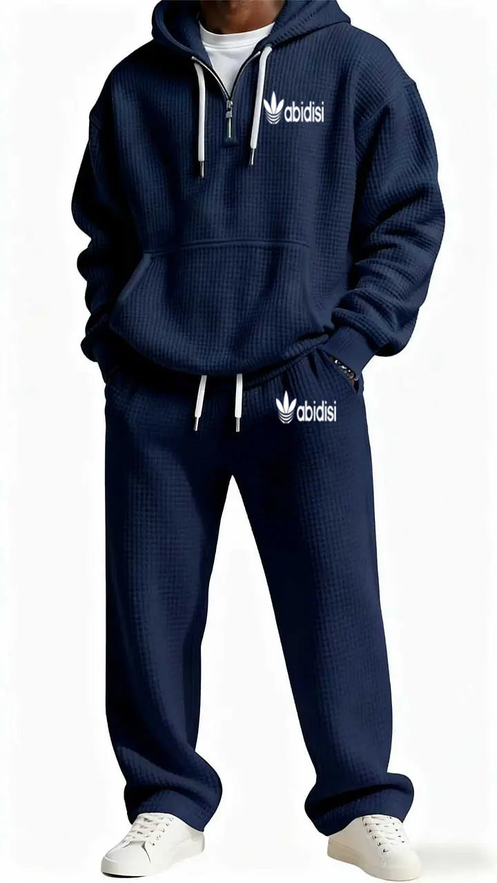 Herren Trendiger Kapuzenpullover mit praktischem Reißverschluss und bequemer Jogginghose Drune