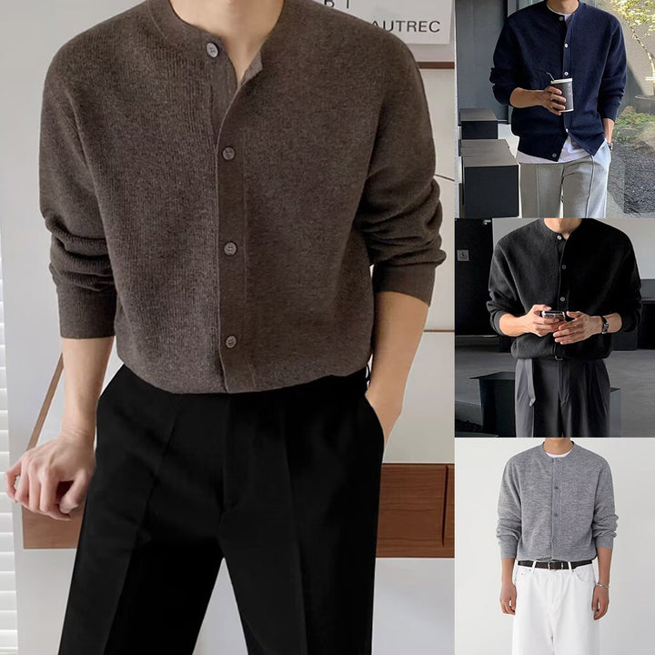 Herren Modischer Cardigan mit Knopfleiste Drune