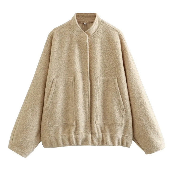 Damen coole Oversize-Jacke aus weichem Wollmix Drune