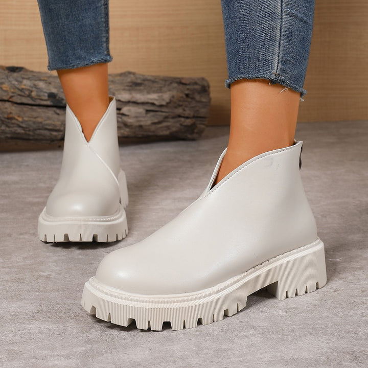 Damen Modische Chelsea-Boots mit trendigem Plateau und rutschfester Sohle Drune