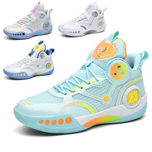 Herren gepolsterter High-Top Basketballschuh mit holografischen Akzenten und griffiger Gummilaufsohle Drune