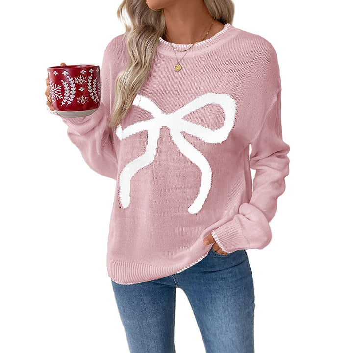 Damen Bequemer Pullover mit Schleifenmuster Drune