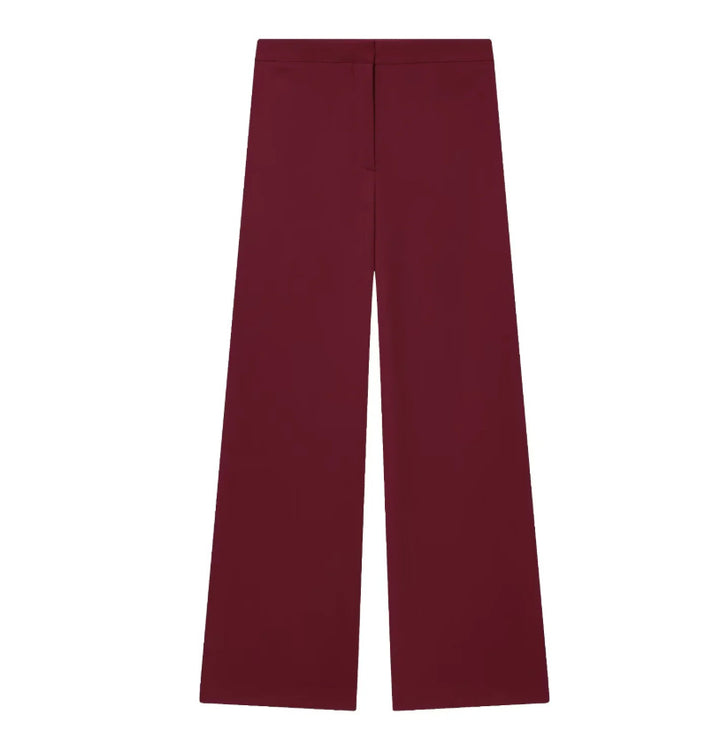 Damen 100+ weite High‑Waist Palazzo‑Hose mit cleanem Frontabschluss und Bügelfalte Drune