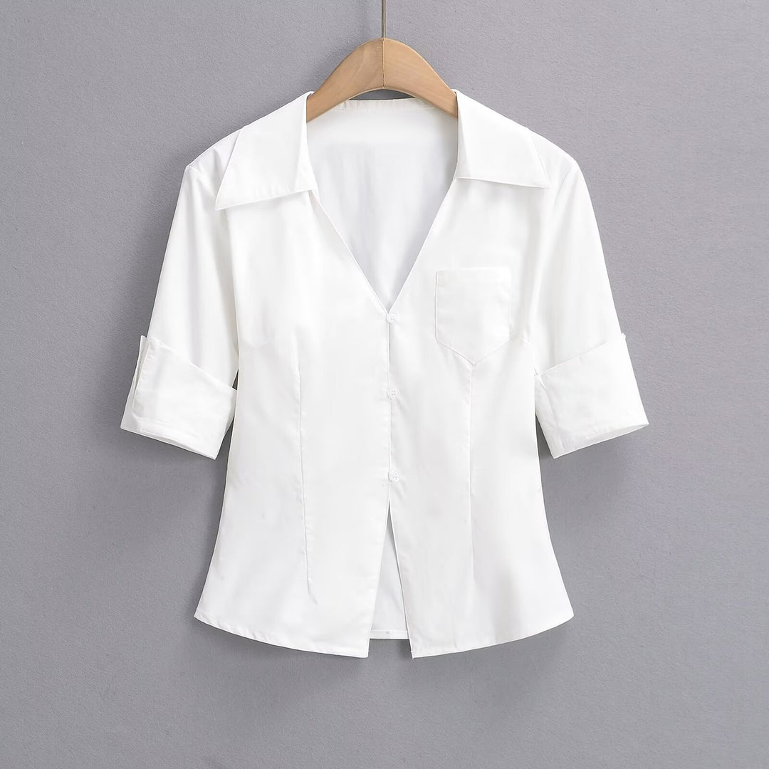 Damen Bluse mit elegantem Schnitt und praktischer Taschenlösung Drune