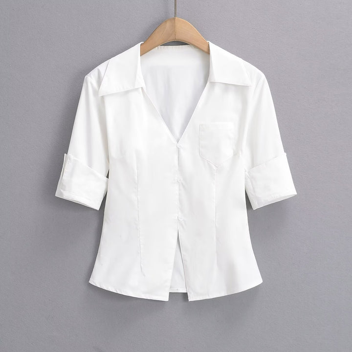 Damen Bluse mit elegantem Schnitt und praktischer Taschenlösung Drune