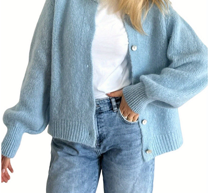 Drune | Damen Cashmere Cardigan mit Rundhalsausschnitt und Knopfverschluss