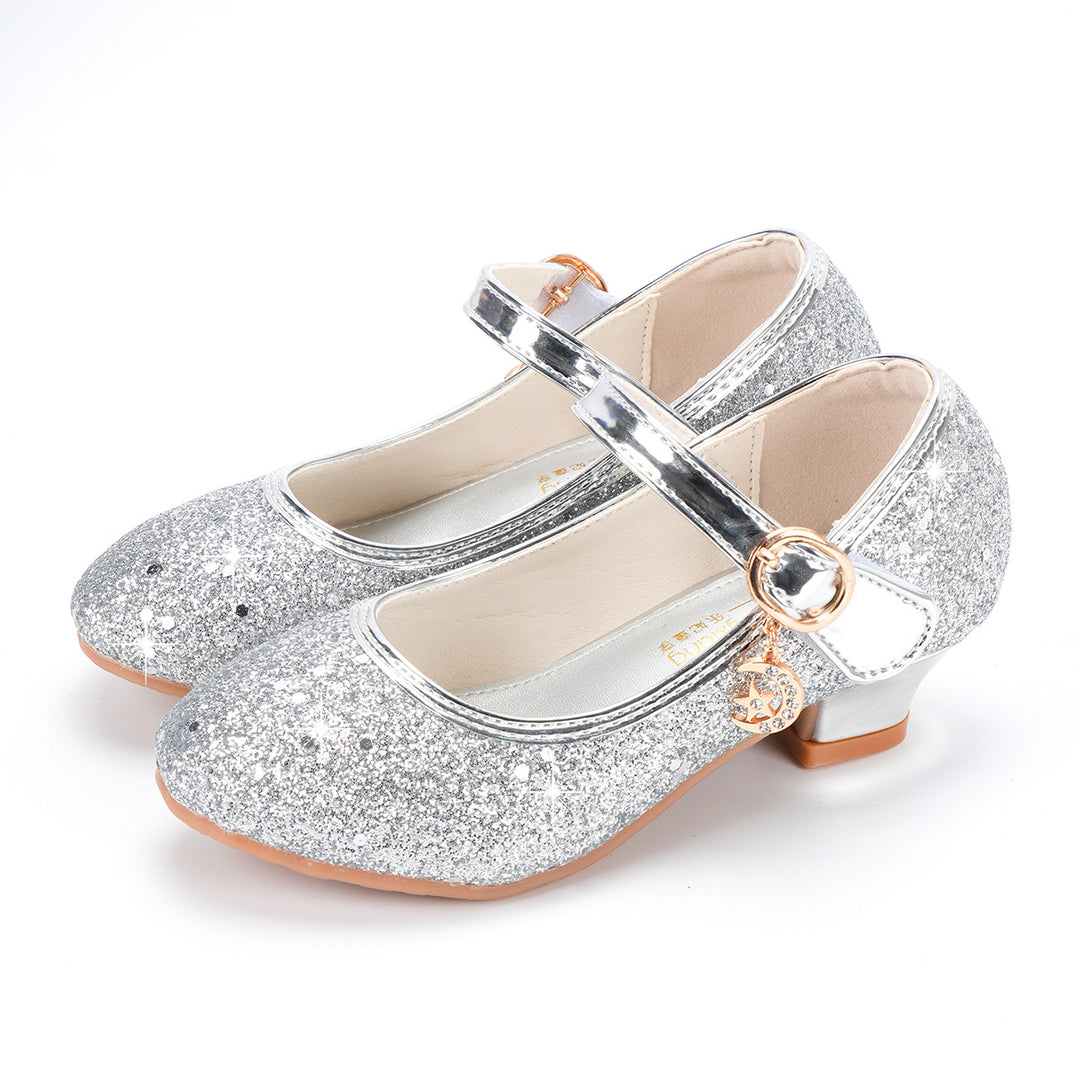 Mädchen Glitzernde Ballerinas mit verstellbarem Riemen und Schmuckdetails Drune