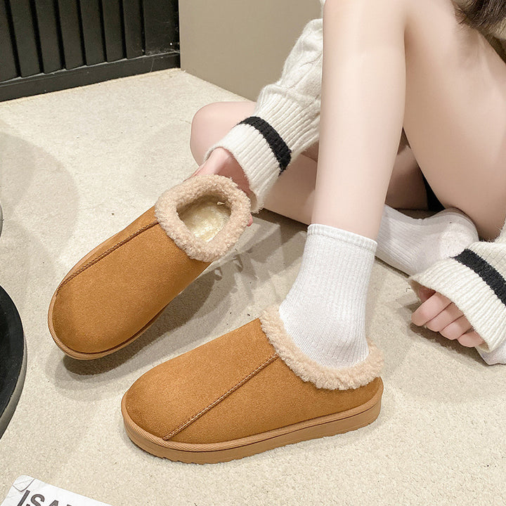 Damen Gefütterte Winter‑Slipper mit Kunstfellbesatz und profilierter Gummisohle Drune