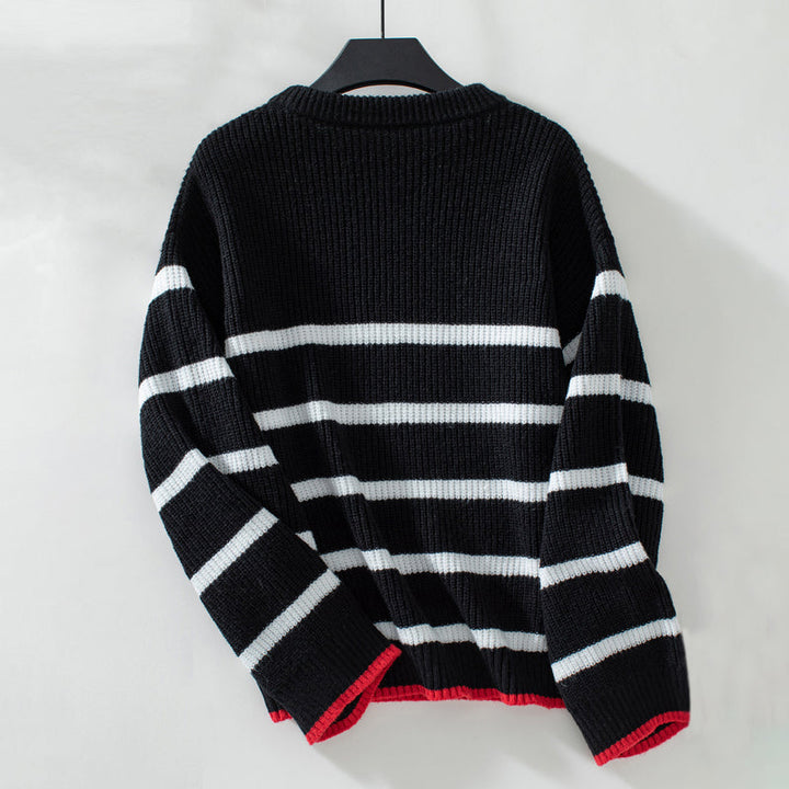 Drune | Gestreifter Strickpullover Mit Weichem Material
