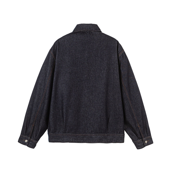 Herren Oversize Denim-Blouson mit durchgehendem Reißverschluss Drune
