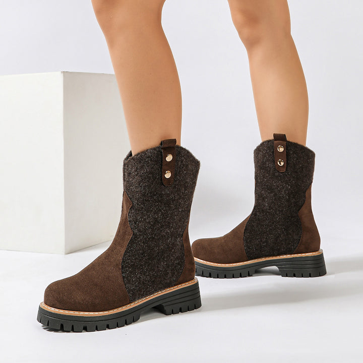 Damen Gemütliche Winterstiefel mit Fleece-Details Drune