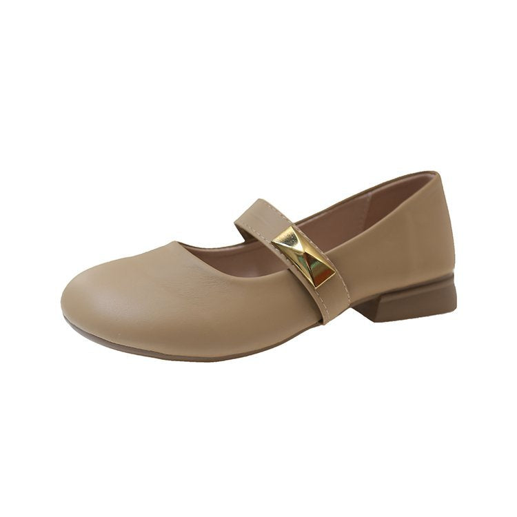 Damen Ballerinas mit dekorativem Riemchen und goldener Applikation Drune