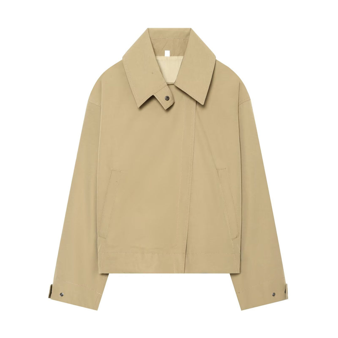 Damen Kurzjacke mit Oversize-Kragen und verstellbaren Manschetten Drune