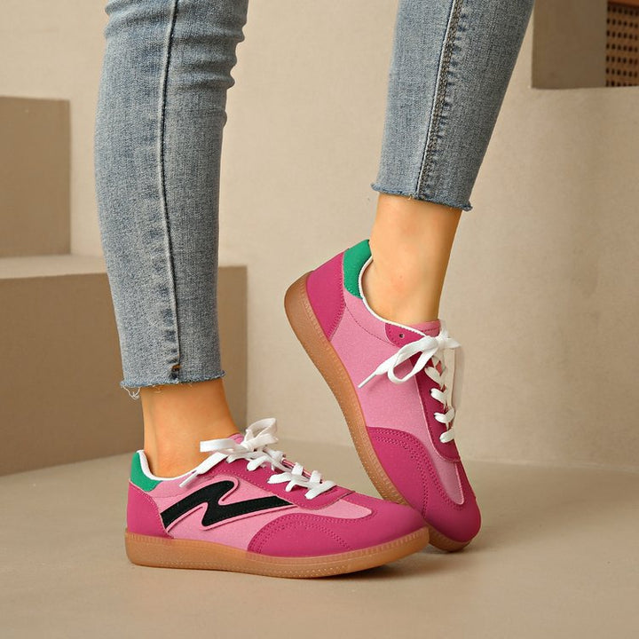 Damen Retro‑Sneaker mit Gumsohle, Kontraststreifen und gepolstertem Komfortfußbett Drune