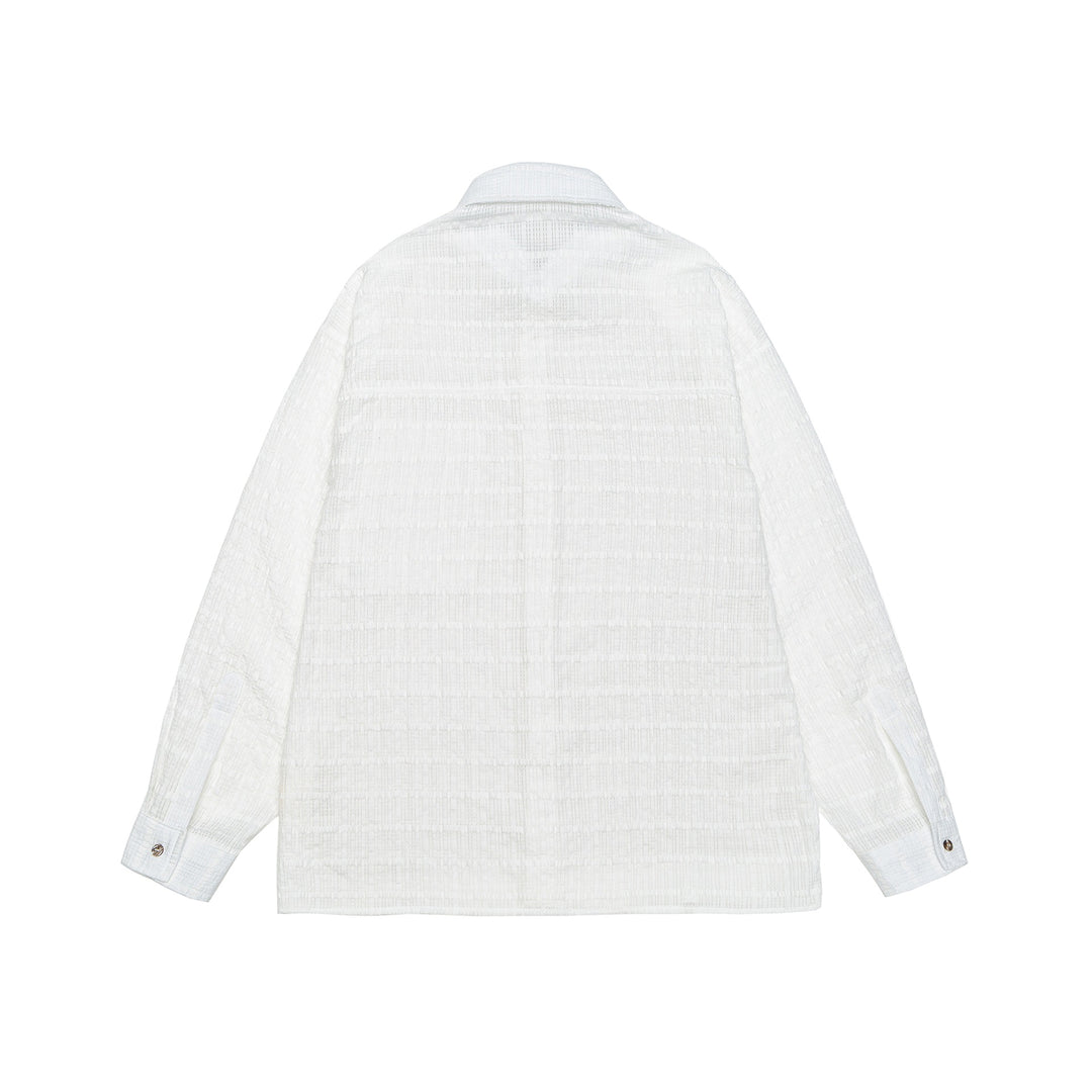 Unisex Texturierte Oversize‑Hemdjacke mit Brusttasche Drune