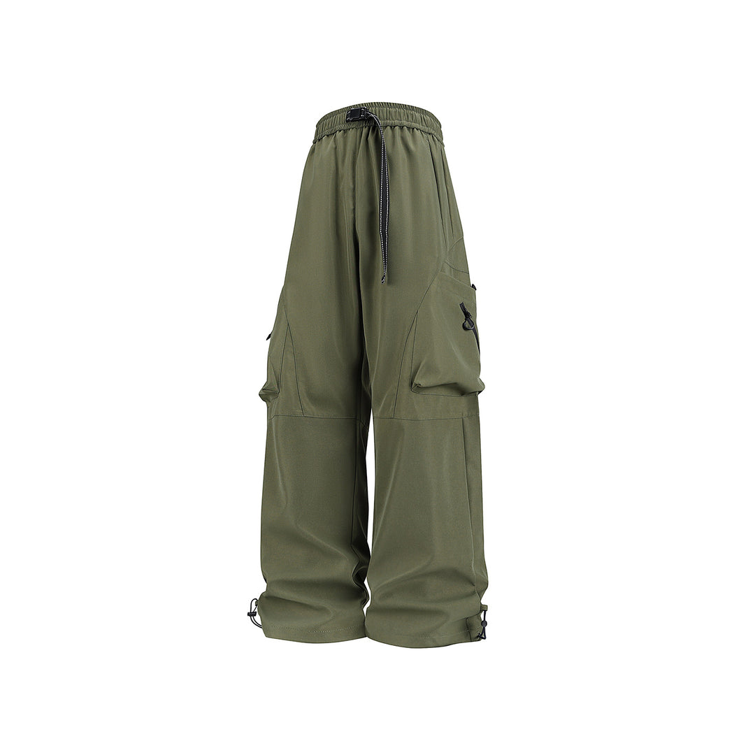 Herren Baggy-Cargo-Hose im Tech-Utility-Stil mit großvolumigen Klapptaschen, elastischem Bund und verstellbarem Kordelsaum Drune